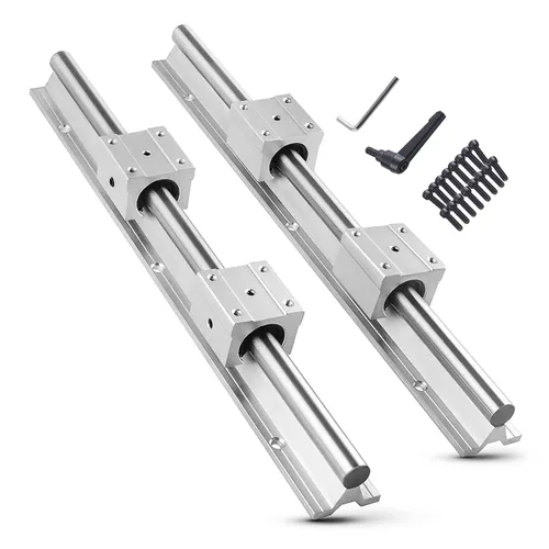 Miniatura 15 de 4 piezas SBR12UU Bloque deslizante de rodamiento lineal de 0.472 in Bloque abierto de aluminio, piezas CNC para riel de guía lineal SBR12 0.472 in