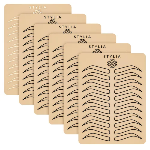 Miniatura 7 de Stylia Hoja de piel falsa de práctica de Microblading para tatuaje de cejas, piel falsa para tatuaje, aguja de micro cuchillas, maquillaje de cejas