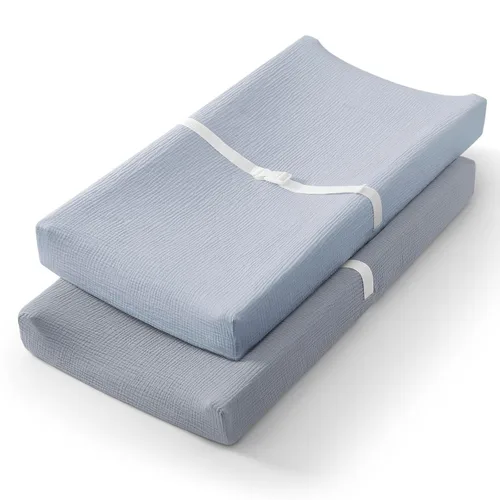 Miniatura 10 de Blissful Diary Funda de muselina para cambiador de pañales para bebés, algodón ultrasuave y transpirable, 2