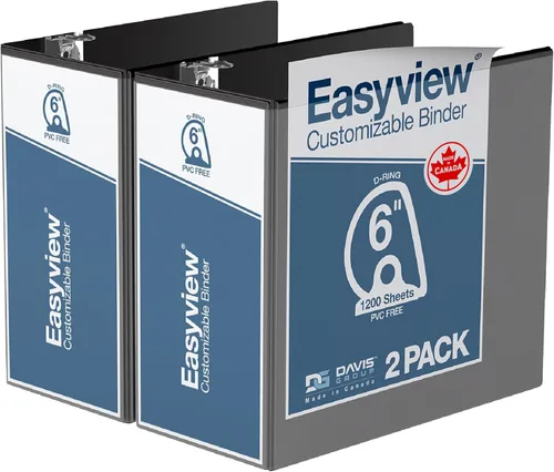 Miniatura 33 de Easyview - Carpetas prémium de 3 anillas con cubiertas transparentes y anillos en D, carpetas para escuela u oficina, 5 pulgadas, paquete de 4