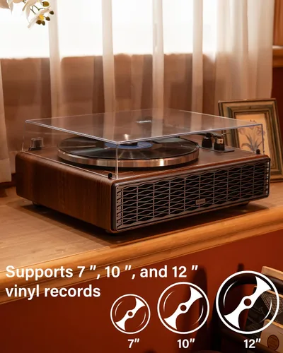 Miniatura 2 de Annesburg Reproductor de Discos de Vinilo, Tocadiscos Bluetooth con Altavoces Incorporados para Discos de Vinilo, Alta Fidelidad con Transmisión por