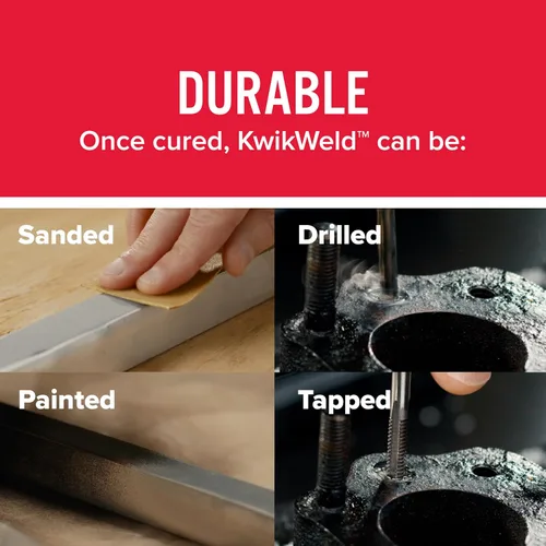 Miniatura 6 de J-B Weld 6 Minute Set Epoxy KwikWeld, Alta Resistencia, Impermeable, Paquete de 2, Gris Oscuro, 50176-2