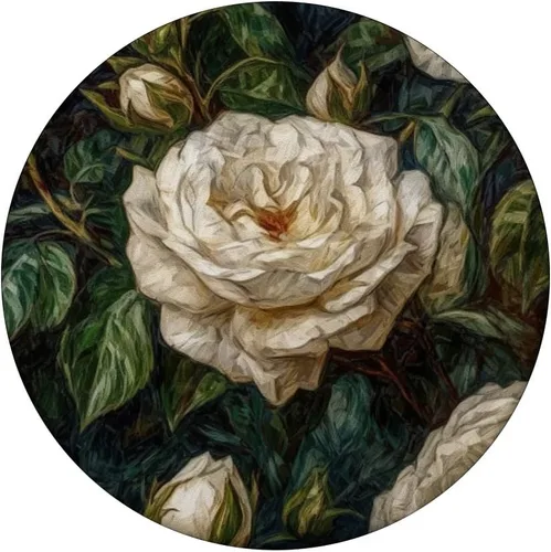 Miniatura 3 de Van Gogh Art - PopSockets con diseño de flores blancas y rosas blancas
