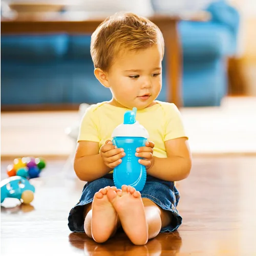 Miniatura 2 de Munchkin® Click Lock™ - Vaso sorbo con popote para niños pequeños, 9 onzas, paquete de 2, azul/morado