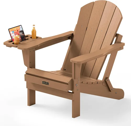 Miniatura 79 de SERWALL - Silla plegable Adirondack para patio, jardín, exterior, resistente a la intemperie, sillas para hoguera, color naranja