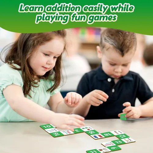 Miniatura 2 de Kasfalci Juego de dominó adicional, juegos de matemáticas para niños, manipuladores de matemáticas, juguetes de conteo, juegos de aprendizaje