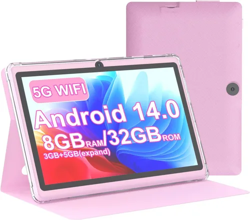 Miniatura 9 de Tablet 7Inch Android 14.0 con funda protectora, 3GBRAM+32GB ROM, pantalla IPS, cámara dual, Bluetooth 5.0 WiFi Tab (negro)