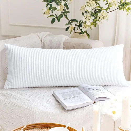 Miniatura 345 de Artscope Fundas de Almohada de Pana a Rayas Acogedoras Súper Suaves Decorativas Cuadradas Fundas de Cojín para Sofá Sillón Dormitorio Decoración