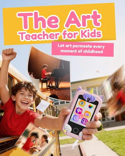 Miniatura 2 de KOKODI Teléfono inteligente para niños, pantalla táctil HD con doble cámara para niños, regalos de cumpleaños de Navidad, dinosaurio, teléfono