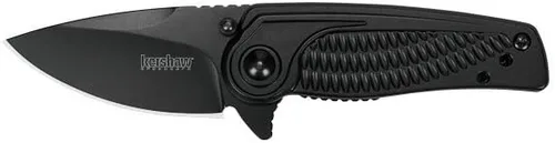 Kershaw Cuchillo de bolsillo con radios, hoja de acero 4Cr14 de 2 pulgadas con revestimiento Blackwash, compacto EDC de apertura asistida