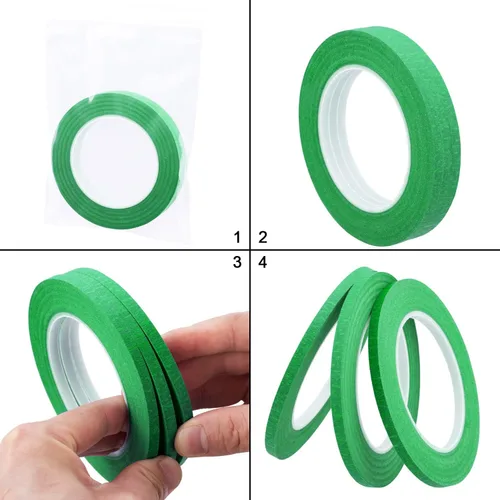 Miniatura 5 de ANCIRS Paquete de 3 cintas para pintores verdes de 1/4 pulgadas x 60 yardas con acabado fino y borde de fácil extracción de 14 días