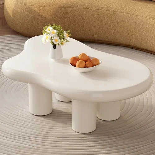 Miniatura 10 de Mesa de Café Nube Negra de 35.82", Mesa de Café Moderna de Borde Redondo con 4 Patas de Soporte Resistentes y Tablero de 2.67" de Grosor, Fácil