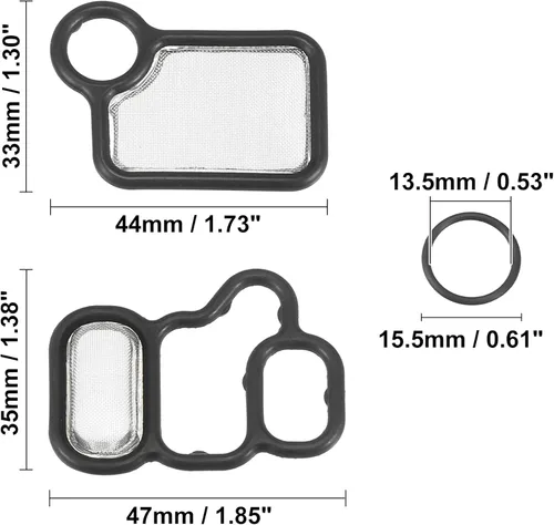 Miniatura 6 de ACROPIX VTEC - Pantalla de filtro de válvula de carrete para Honda CRV con junta tórica, paquete de 3, color negro
