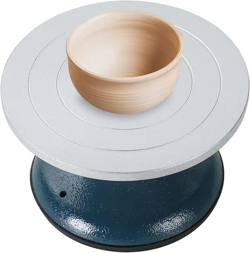 FLKQC Rueda de cerámica para esculpir cerámica | Rueda de metal resistente de 7 pulgadas de diámetro para decoración de cerámica con funda de goma