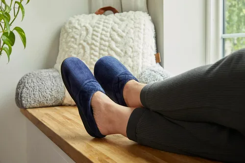 Miniatura 6 de Dearfoams Darcy - Pantuflas de velour de microfibra, tipo zueco con bordes acolchados, para mujer