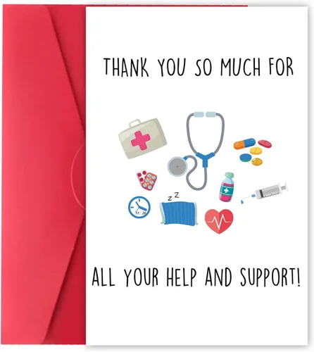 XXDJLP Bonita tarjeta de agradecimiento para enfermeras, médicos, hospitales, bonita tarjeta de agradecimiento médica para mujeres y hombres, 29