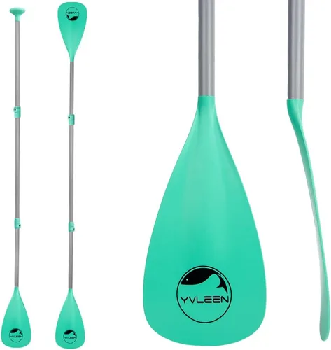 YVLEEN SUP Paddle Board Paddle,Stand Up Paddleboard Paddles Paletas de aluminio ajustable 4 piezas flotante Kayak Paddle,Paleta convertible Turquesa