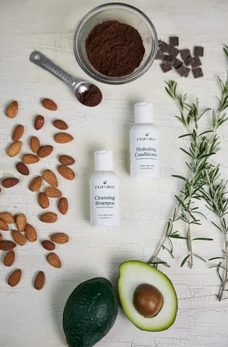 Miniatura 6 de EVA + AVO Kit de viaje de champú y acondicionador de aguacate, 2 onzas líquidas, limpieza suave sin sulfatos para cuero cabelludo seco, cabello