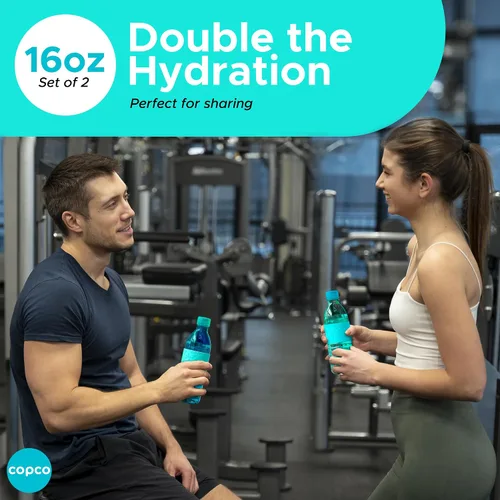 Miniatura 6 de Copco Hydra - Botella de agua de 16.9 onzas, juego de 2, a prueba de fugas, sin BPA, de tritán, apta para lavavajillas, cuerpo abierto para hielo