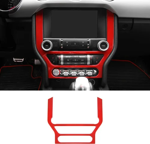 Miniatura 8 de CheroCar para Ford Mustang - Cubierta de Marco de Pantalla de Navegación para Consola Central, Decoración Interior Compatible con Ford Mustang