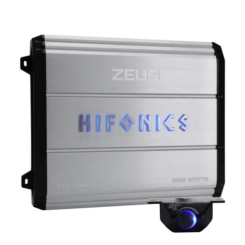 Miniatura 12 de Hifonics Zeus ZXX - Amplificador de audio monobloque de coche de 1000 vatios máximo clase D con perilla de graves y control remoto, crossovers