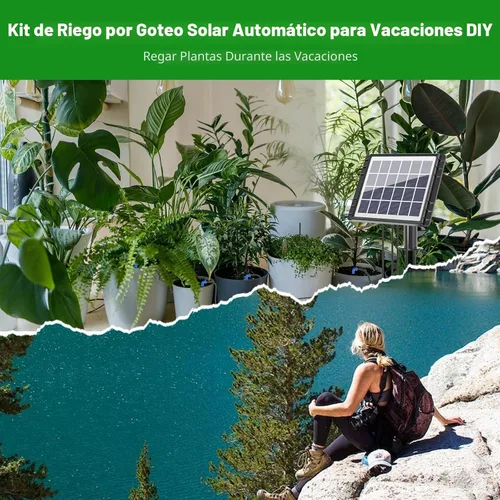 Miniatura 5 de Kit de accesorios de riego por goteo solar, tubo de 49 pies, kit de accesorios extra de riego por goteo, 15 adaptadores en T y 15 goteros