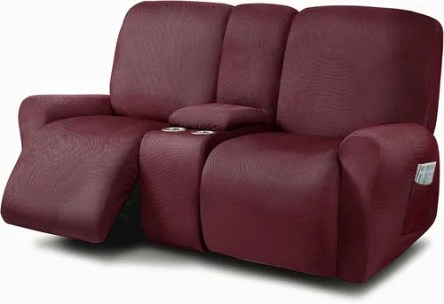 Miniatura 46 de ULTICOR Fundas para Sofá Reclinable de 8 Piezas, Fundas Elásticas de Hilo Teñido para Sofá Reclinable de 3 Cojines, Fundas Deslizables para Sofá