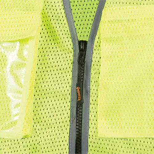 Miniatura 4 de Pioneer V1024860U-M - Chaleco de seguridad para hombre, malla reflectante Hi Vis neón, 9 bolsillos, cremallera, construcción, tráfico, trabajo