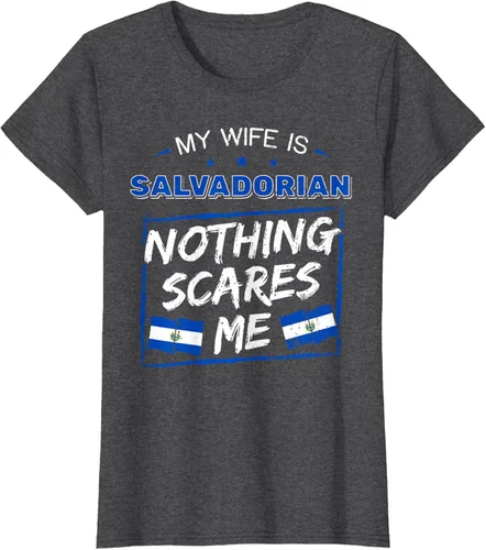 Miniatura 7 de Camiseta con la bandera de raíces salvadoreñas de El Salvador My Wife Is Salvadoran Roots, Negro