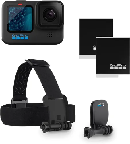 Paquete GoPro HERO11 Black - Incluye cámara HERO11 Black, diadema + QuickClip y batería Enduro (total de 2)