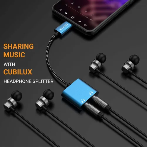 Miniatura 3 de Cubilux Adaptador USB C para auriculares dobles, tipo C a divisor de audio de 3.5mm doble compatible con iPhone 17/16/15, iPad Pro 13/12.9/11 iPad