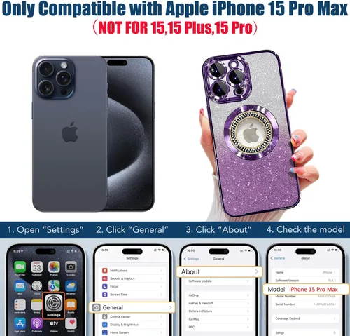 Miniatura 10 de Misscase Funda magnética con purpurina para iPhone 11 compatible con MagSafe, protección completa, delgada, a prueba de golpes, antiarañazos