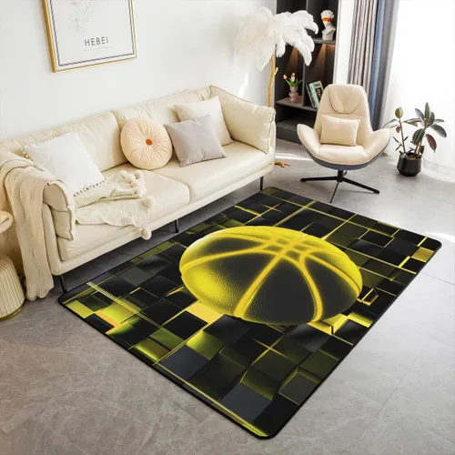 Miniatura 35 de Erosebridal Tapete de fútbol para interiores de 3 x 5 pulgadas, alfombra de fútbol neón para niños, adolescentes, hombres, brillantes, geométricas
