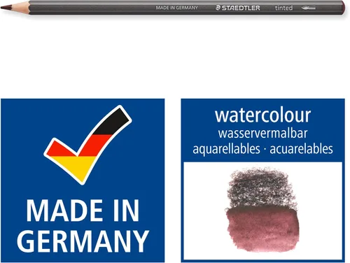 Miniatura 6 de STAEDTLER - Lápices de grafito tintados solubles en agua, juego de artista de acuarela, pre-afilados, 12 colores en estuche de metal, 14610T M12