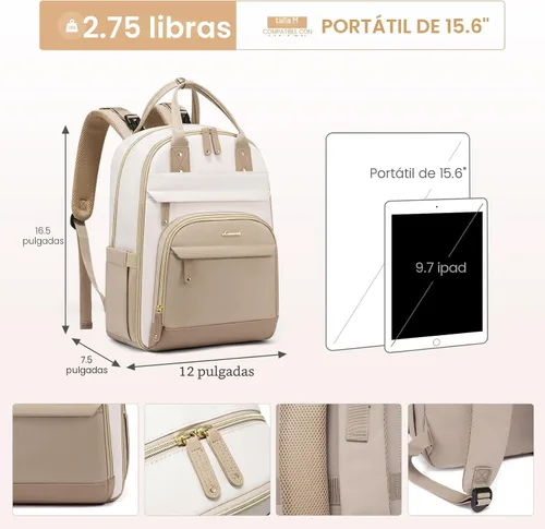 Miniatura 6 de LOVEVOOK Mochila para Pañales, Bolsa de Bebé con Cambiador, Mochila Grande para Pañales Niño Niña, Bolsa Impermeable para Registro de Bebé para Mamá
