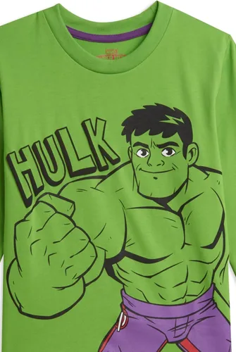 Miniatura 6 de Marvel Avengers - Paquete de 3 camisetas gráficas de manga larga color verde