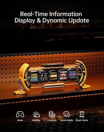 Miniatura 4 de Divoom Times Gate - Reloj digital de configuración de juegos cyberpunk con control inteligente de aplicación, conexión WiFi, pantalla LED RGB, panel