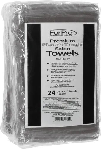 Miniatura 12 de ForPro Professional Collection Toallas prémium Bleach Tough para salón, color negro, 100% algodón, a prueba de blanqueador, resistentes a