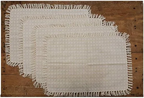 Miniatura 20 de Mantel de mesa, amarillo/blanco con flecos tejidos, 100% algodón, tamaño 52x70 pulgadas, adecuado para cenas formales, comidas diarias y ocasiones