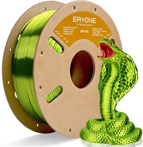 Miniatura 48 de ERYONE Filamento de ácido poliláctico (PLA) de seda bicolor para impresora 3D, de 1.75 mm +/- 0.03 mm, carrete de cartón de 1 kg (2.2 libras)