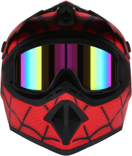 Miniatura 2 de Casco de motocross, casco de motocross, casco todoterreno BMX MX ATV con gafas unisex para jóvenes y niños, aprobado por DOT/FMVSS 218