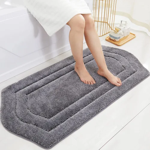 Miniatura 18 de COSY HOMEER Alfombras de Baño Extra Gruesas para Baño - Juegos de Alfombras Antideslizantes de Lino de Baño Suave Felpa 100% Poliéster Fuerte Sala