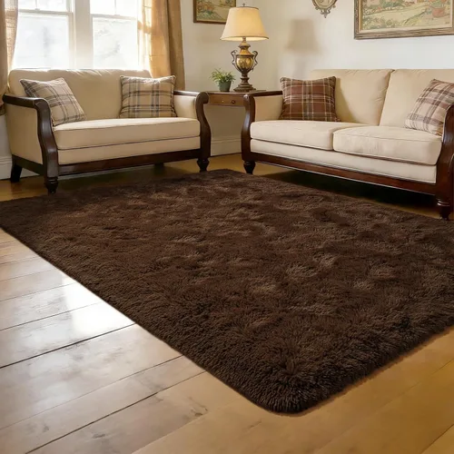 Miniatura 31 de Alfombra Corredor Suave de Pelo Largo para Dormitorio, 2 x 6 pies, alfombras esponjosas con parte inferior antideslizante para pasillo, junto a