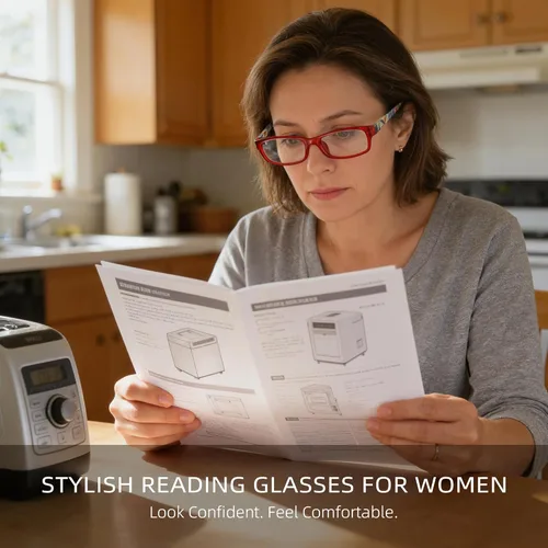 Miniatura 2 de Reading Glasses for Women, Rectangle Readers for Women with Blue Light Blocking Spring Hinge Eyeglasses UV Filter