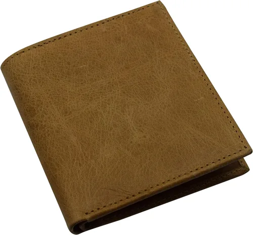 Miniatura 3 de MARSHAL RFID Bloqueo 2 ID Bifold Hipster Tarjeta de Crédito Billetera Genuina Cuero de Vaca, Beige Bronceado, Bifold