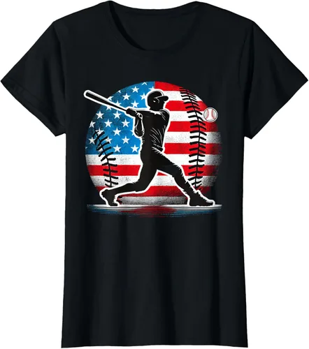 Miniatura 23 de Camiseta de jugador de béisbol estadounidense con bandera de Estados Unidos