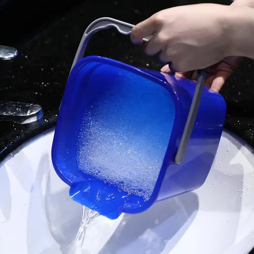 Miniatura 5 de Roshtia 6 cubos de limpieza de 6 cuartos de galón, cubo cuadrado de desinfectante pequeño, cubo de detergente para el hogar, comercial, restaurante