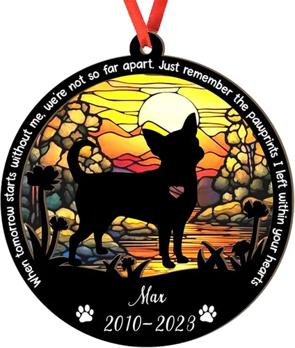 Miniatura 116 de Adorno personalizado para atrapasoles de sabueso afgano, adorno de Navidad de sabueso afgano – Regalo para perro amante, sabueso afgano