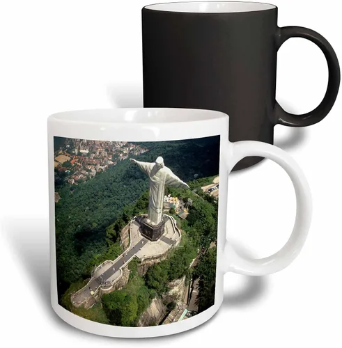 Miniatura 8 de 3dRose Corcovado Christ Statue, Río de Janeiro, Brasil-SA04 BBA0018-Bill Bachmann - Taza de dos tonos, 11 onzas, rojo/blanco