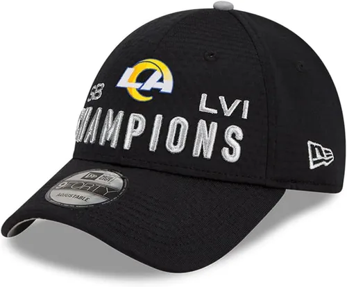 Miniatura 3 de New Era NFL Super Bowl LVI Champions Locker Room Trophy Collection 9FORTY Gorra ajustable con cierre de presión para hombre